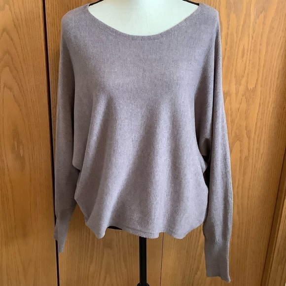 NWT Vila Milano Brown Heather Dolman Sleeve Sweater Sz-L - Picture 1 of 8